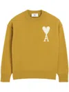 Ami Alexandre Mattiussi Adc Intarsia Wool Sweater In Yellow