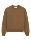 Ami Alexandre Mattiussi Embroidered-logo Sweater In Brown