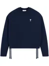Ami Alexandre Mattiussi Embroidered Logo Drawstring Sweatshirt In Blue