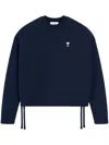 Ami Alexandre Mattiussi Embroidered Logo Drawstring Sweatshirt In Blue