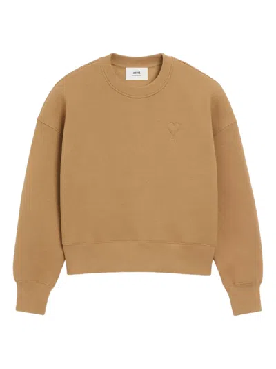 Ami Alexandre Mattiussi Ami De Coeur Sweatshirt In Brown
