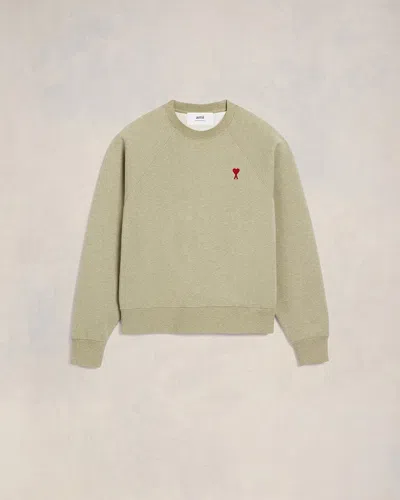 Ami Alexandre Mattiussi Ami De Coeur Sweatshirt Green Unisex In Heather Sage
