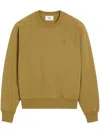 Ami Alexandre Mattiussi Mustard Cotton Tonal Ami De Coeur Sweatshirt Yellow In Neutrals