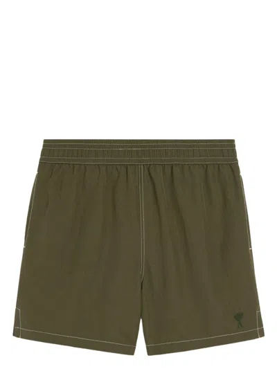 Ami Alexandre Mattiussi Ami De Coeur Swim Shorts In Loden