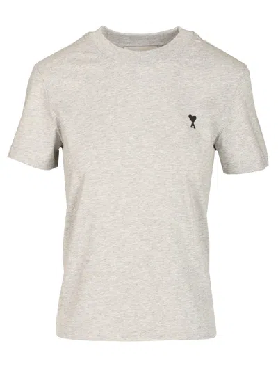 Ami Alexandre Mattiussi Ami Paris White Mc T-shirt With Black Embroidered Logo