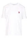 Ami Alexandre Mattiussi Ami Paris Ami Paris De Coeur Cotton T-shirt In White