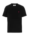 Ami Alexandre Mattiussi Ami Paris Ami De Coeur T-shirt In Organic Cotton In Black