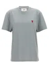 Ami Alexandre Mattiussi Ami Paris Ami De Coeur Crewneck Short-sleeved T-shirt In Bleu Argile