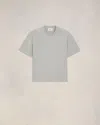 Ami Alexandre Mattiussi Ami De Coeur T-shirt Grey In Heather Ash Grey/ Cashmere Blue