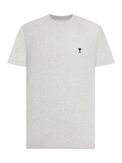 Ami Alexandre Mattiussi Ami De Coeur T-shirt In Organic Cotton Jersey In Gray