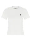 Ami Alexandre Mattiussi Ami De Coeur Cropped T-shirt In White