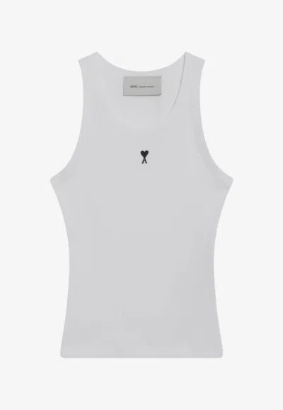 Ami Alexandre Mattiussi Ami De Coeur Tank Top In White