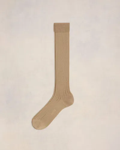 Ami Alexandre Mattiussi Ami De Coeur Knitted Thin Socks In Sand