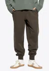 Ami Alexandre Mattiussi Ami Paris Logo Detailed Drawstring Sweatpants In Olive