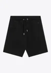 Ami Alexandre Mattiussi Ami Paris Ami De Coeur Logo Embossed Drawstring Shorts In Black