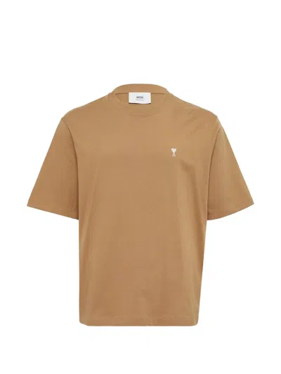 Ami Alexandre Mattiussi Ami De Coeur T-shirt In Brown