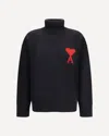 Ami Alexandre Mattiussi Ami De Caur Virgin Wool Turtleneck Sweater In Black