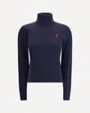 Ami Alexandre Mattiussi Ami Ami De Coeur High Neck Knitted Jumper In Blue