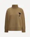 Ami Alexandre Mattiussi Ami Paris Women Ami De Coeur Turtleneck Sweater In Brown