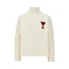 Ami Alexandre Mattiussi Ami Paris Turtleneck Sweater Ami De Coeur White Men In Animal Print