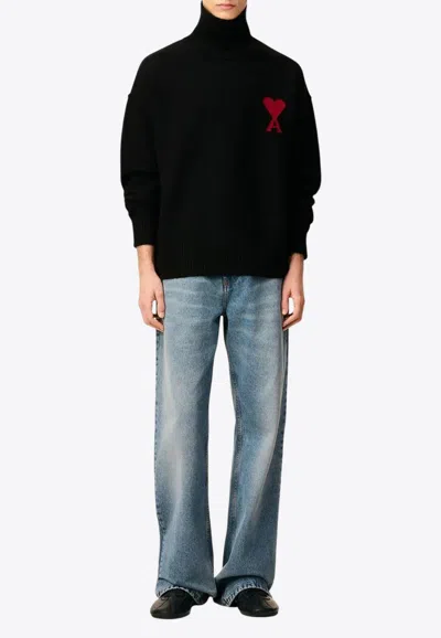 AMI ALEXANDRE MATTIUSSI AMI DE COEUR TURTLENECK WOOL SWEATER