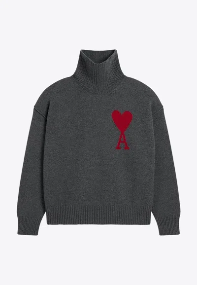 AMI ALEXANDRE MATTIUSSI AMI DE COEUR TURTLENECK WOOL SWEATER