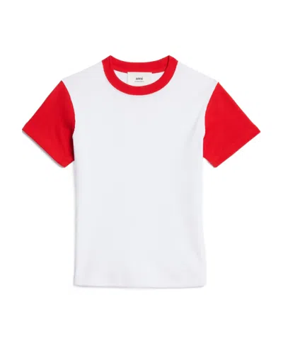 Ami Alexandre Mattiussi Ami De Coeur Two-tone T-shirt In White