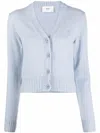 Ami Alexandre Mattiussi Ami De Coeur V-neck Cardigan In Blue