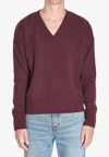 Ami Alexandre Mattiussi Ami Paris Cherry-coloured Wool And Cashmere Sweater Ami De Coeur Men In Burgundy