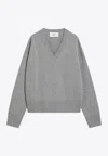 Ami Alexandre Mattiussi Ami Paris Grey Ami De Coeur Sweater In Wool And Cashmere Women In Gray