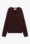 Ami Alexandre Mattiussi Ami Paris Cherry-coloured Wool And Cashmere Sweater Ami De Coeur Men In Burgundy