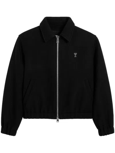 Ami Alexandre Mattiussi Ami Paris Classic Adc Zipped Jacket Clothing In Black