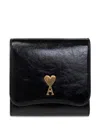 Ami Alexandre Mattiussi Ami Paris Ami De Coeur Logo Plaque Foldover Top Wallet In 黑色