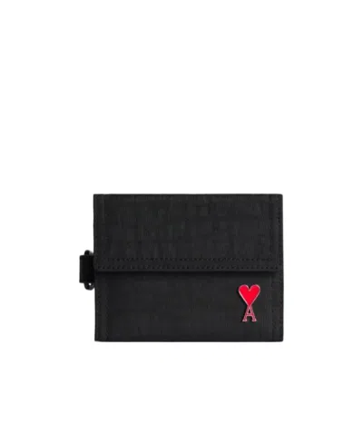 Ami Alexandre Mattiussi Ami De Coeur Wallet In Black