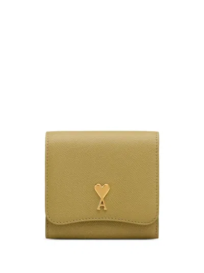 Ami Alexandre Mattiussi Ami De Coeur Wallet In Green
