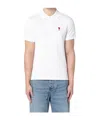 Ami Alexandre Mattiussi White Logo Embroidery Polo Shirt In White