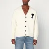 Ami Alexandre Mattiussi Ami Paris Wool  De Coeur Cardigan In White