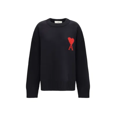Ami Alexandre Mattiussi Ami De Coeur Sweater In Black