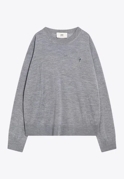 AMI ALEXANDRE MATTIUSSI AMI DE COEUR WOOL AND SILK SWEATER