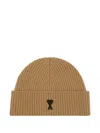 Ami Alexandre Mattiussi Ami De Coeur Wool Beanie In Gold