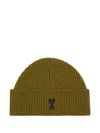 Ami Alexandre Mattiussi Ami De Coeur Wool Beanie In Green