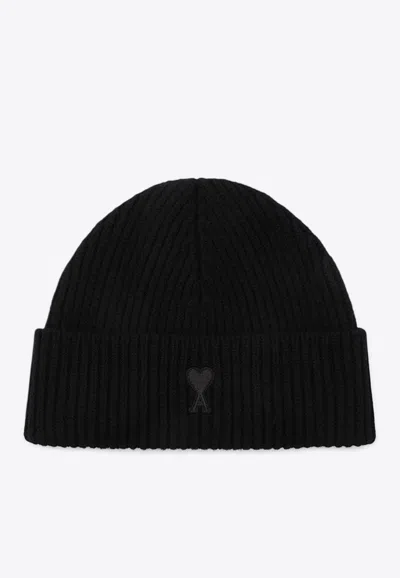 Ami Alexandre Mattiussi Ami De Coeur Wool Beanie