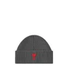 Ami Alexandre Mattiussi Logo-embroidered Wool Beanie In Black