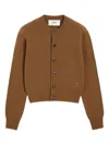 Ami Alexandre Mattiussi Ami De Coeur Wool Cardigan In Brown