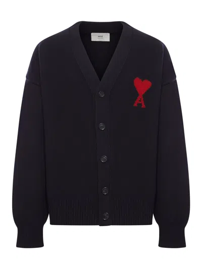 AMI ALEXANDRE MATTIUSSI AMI DE COEUR WOOL CARDIGAN