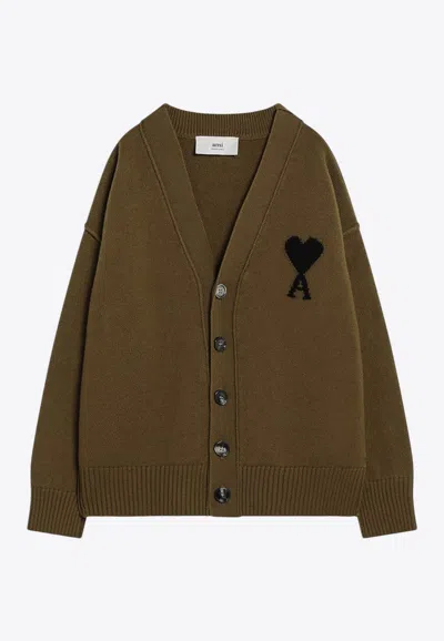 AMI ALEXANDRE MATTIUSSI AMI DE COEUR WOOL CARDIGAN