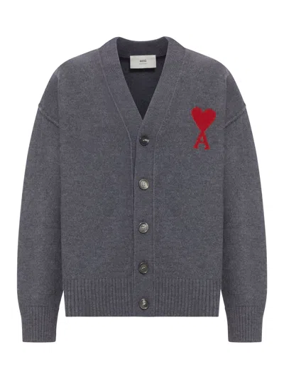 AMI ALEXANDRE MATTIUSSI AMI DE COEUR WOOL CARDIGAN