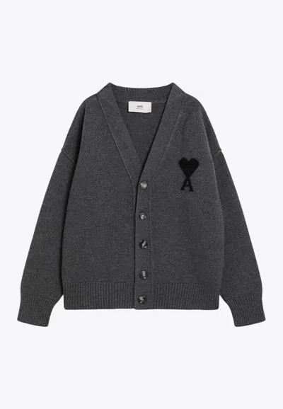 AMI ALEXANDRE MATTIUSSI AMI DE COEUR WOOL CARDIGAN