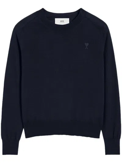 Ami Alexandre Mattiussi Ami De Coeur Wool Jumper In Blue