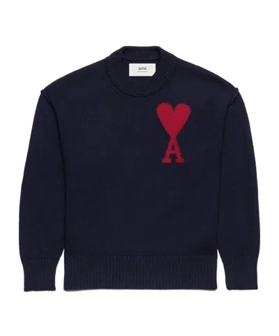 AMI ALEXANDRE MATTIUSSI AMI PARIS AMI DE COEUR CREWNECK LONG-SLEEVED JUMPER